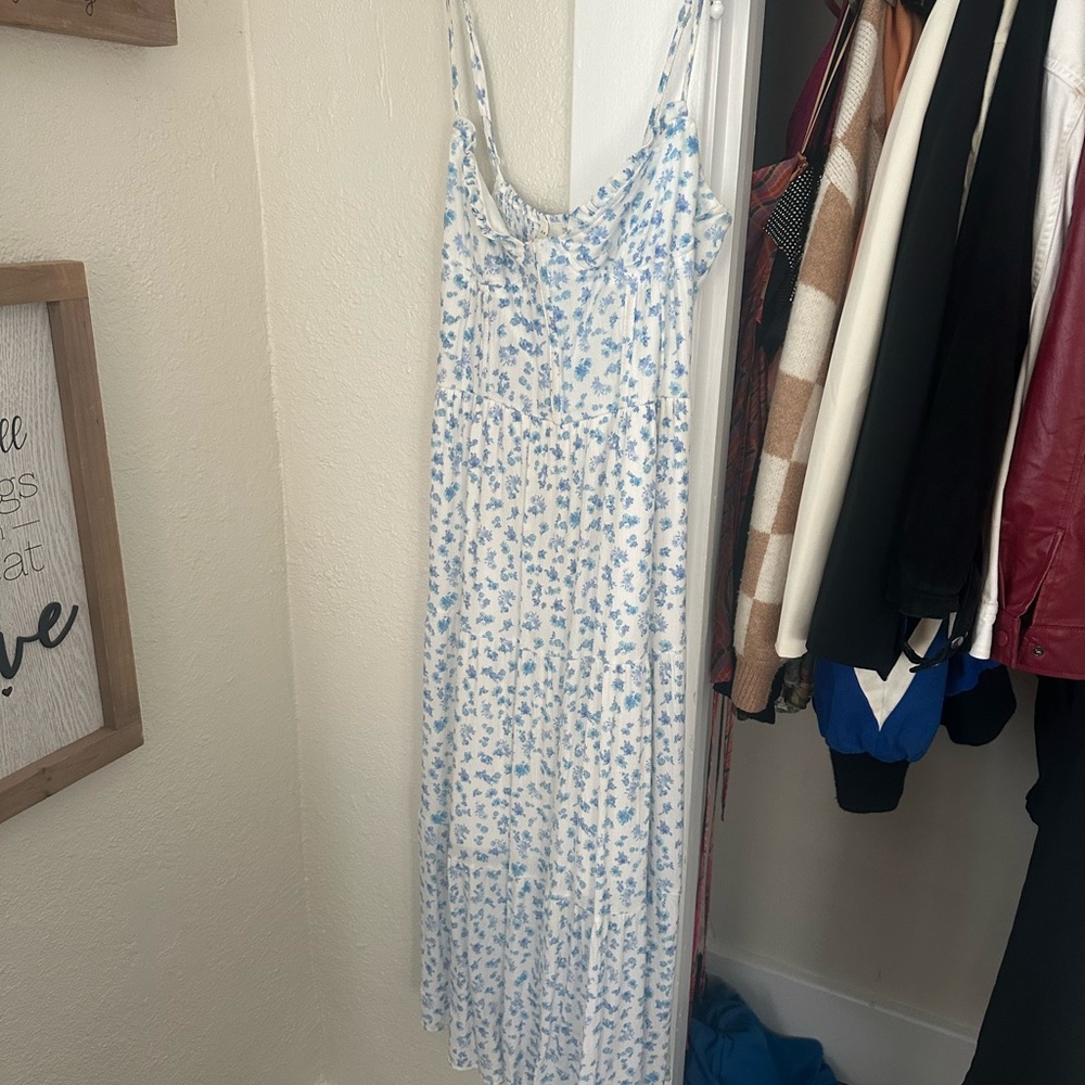 Floral Blue and White Women's Dress